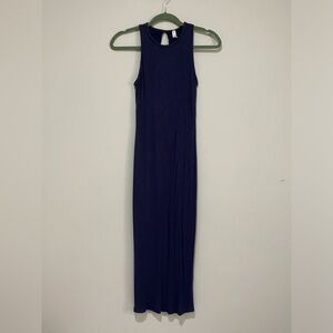 Sleeveless Navy Maxi Dress with Back Detail